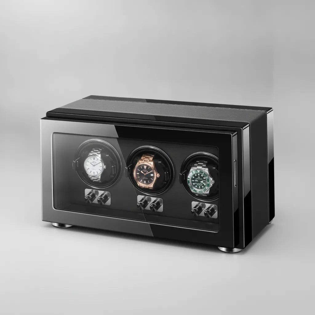 Remontoir Gentleman Trio Noir : 3 Montres Automatiques
