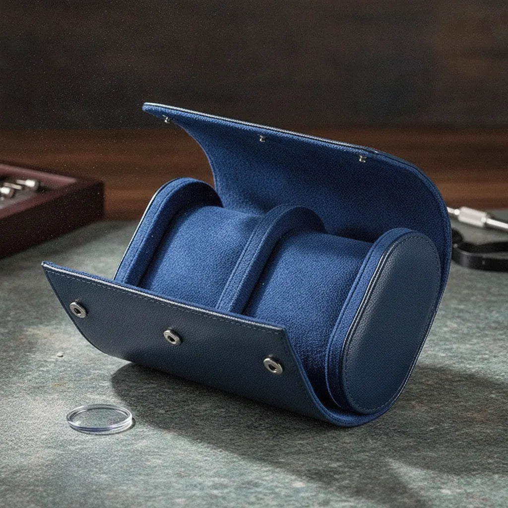 Étui à Montre Duo Bleu Klein - Cuir Végan