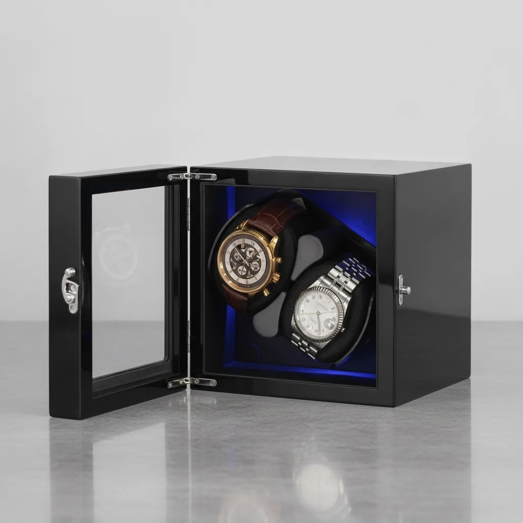 Remontoir LuxeLift Piano 2 Montres Bois Laqué Noir