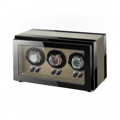 Remontoir Gentleman Trio Terne : Bois, 3 Montres Automatiques