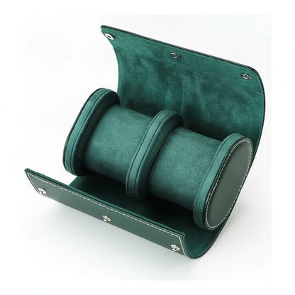 Ã‰tui Ã  Montres Duo Vert - Cuir VÃ©gan & Protection Douce