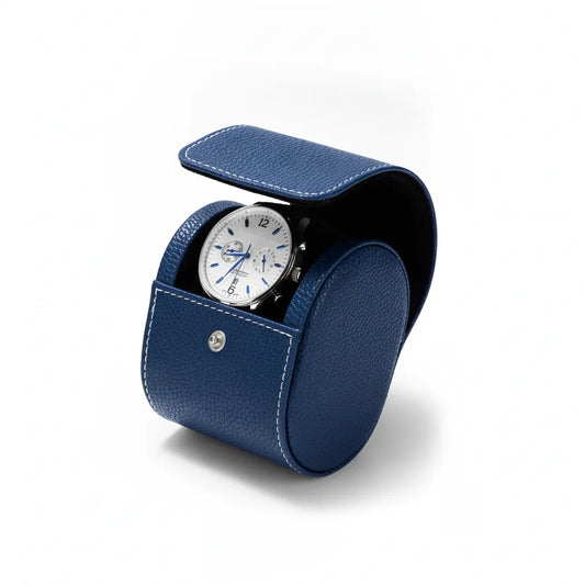 Ã‰tui Montre Poche Cuir VÃ©gan Bleu Klein