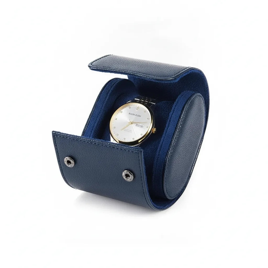 Ã‰tui Montre Solo Bleu Klein - Cuir VÃ©gan & Protection