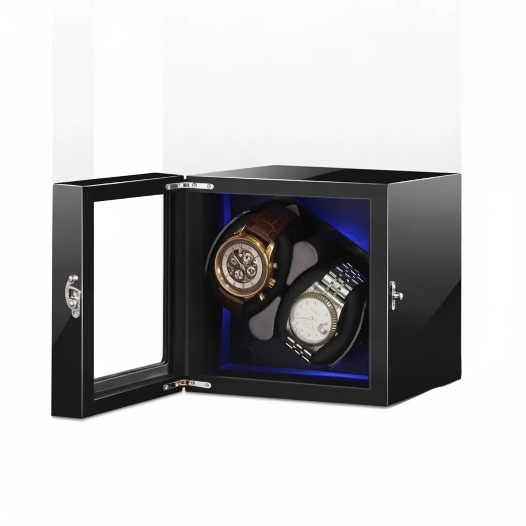 Remontoir LuxeLift Piano 2 Montres Bois Laqué Noir