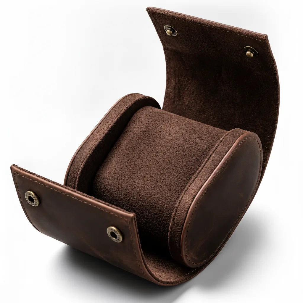 Ã‰tui Montre Vintage Uno en Cuir Marron
