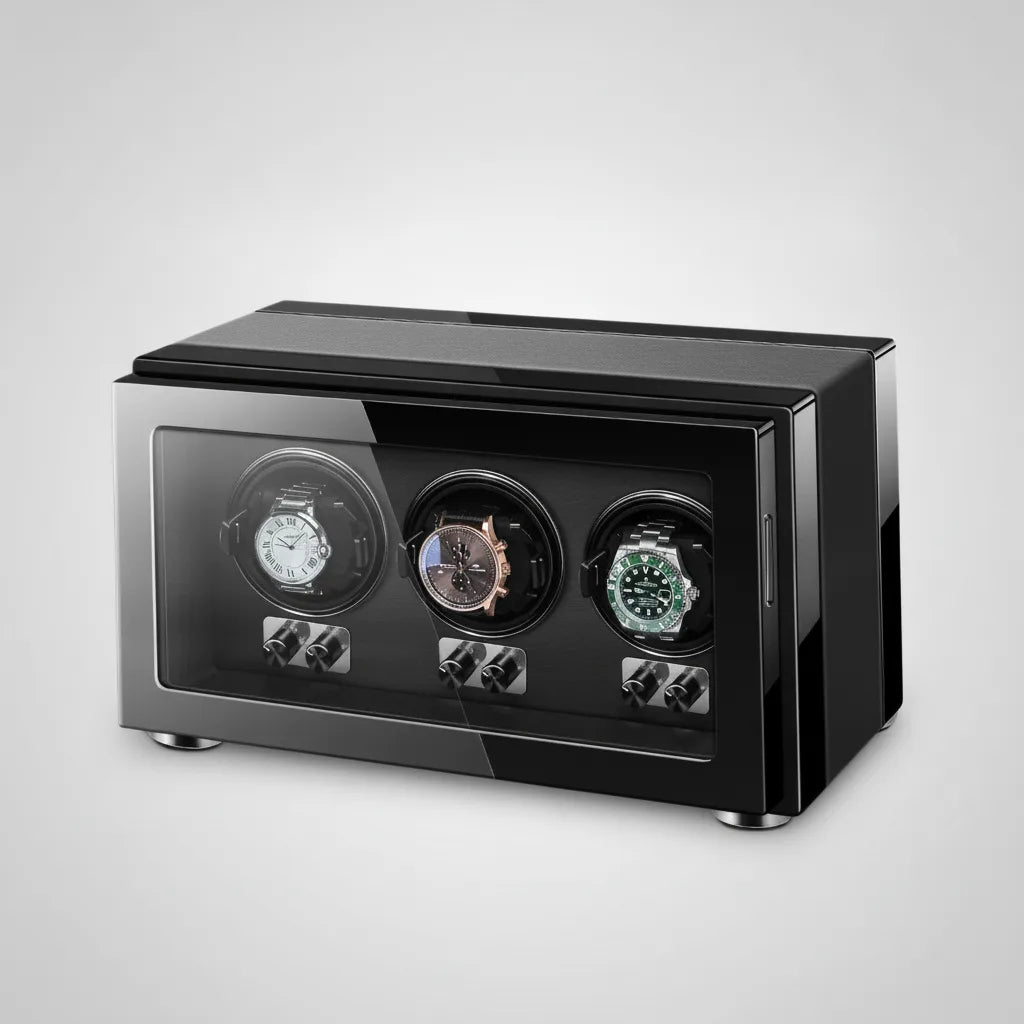 Remontoir Gentleman Trio Noir : 3 Montres Automatiques