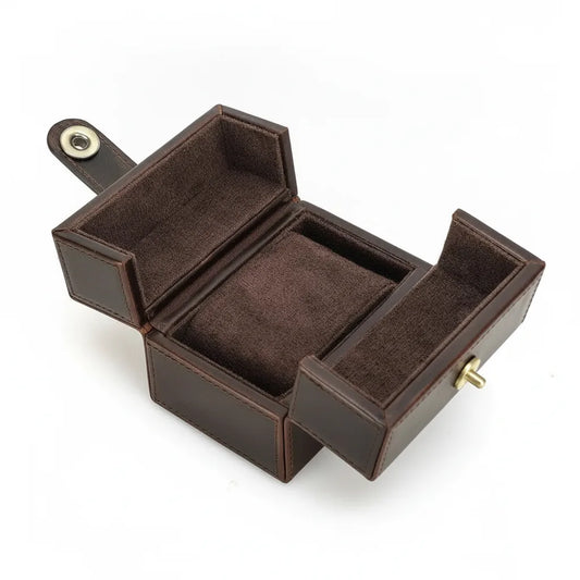 BoÃ®te Ã  Montre Cuir VÃ©ritable Marron - Protection Ã‰lÃ©gante