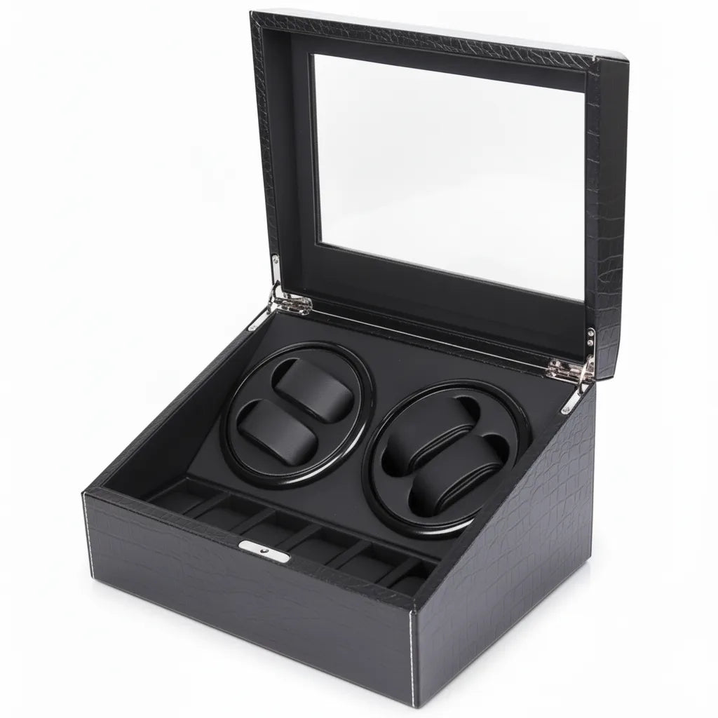 Remontoir à Montres Roche Noire - Cuir PU Noir