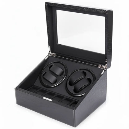 Remontoir à Montres Roche Noire - Cuir PU Noir