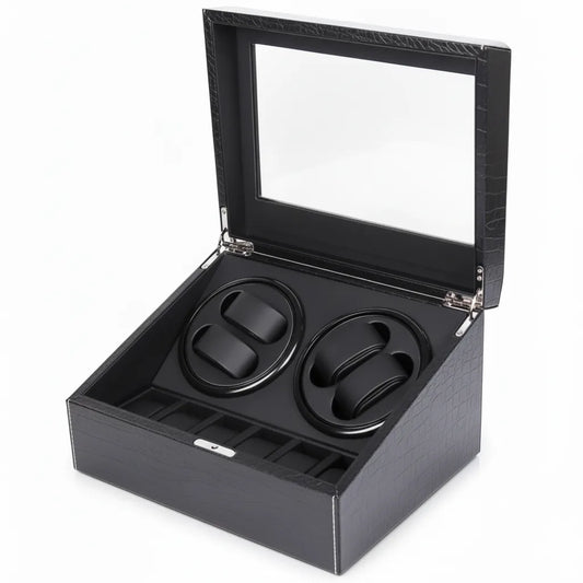 Remontoir à Montres Roche Noire - Cuir PU Noir