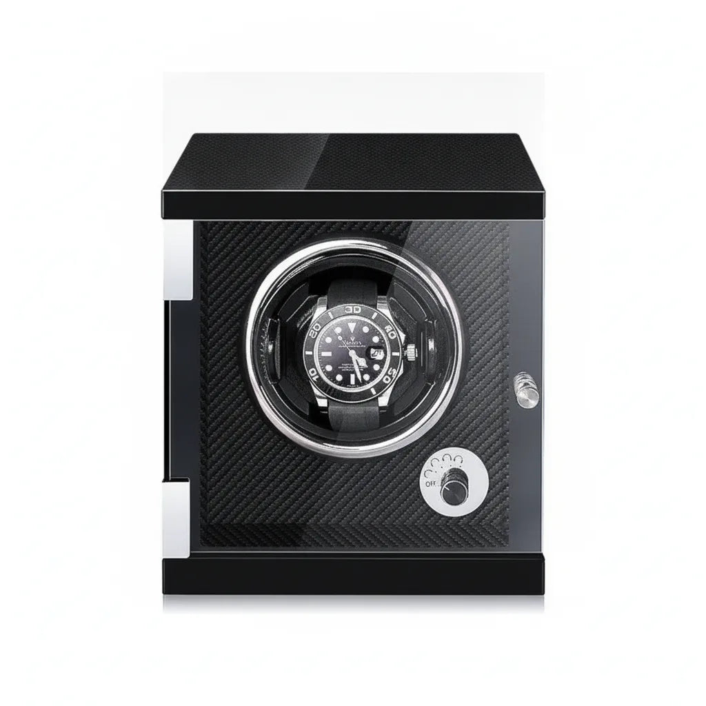 Remontoir Montre Classique Carbone : 1 Emplacement Bois & Carbone