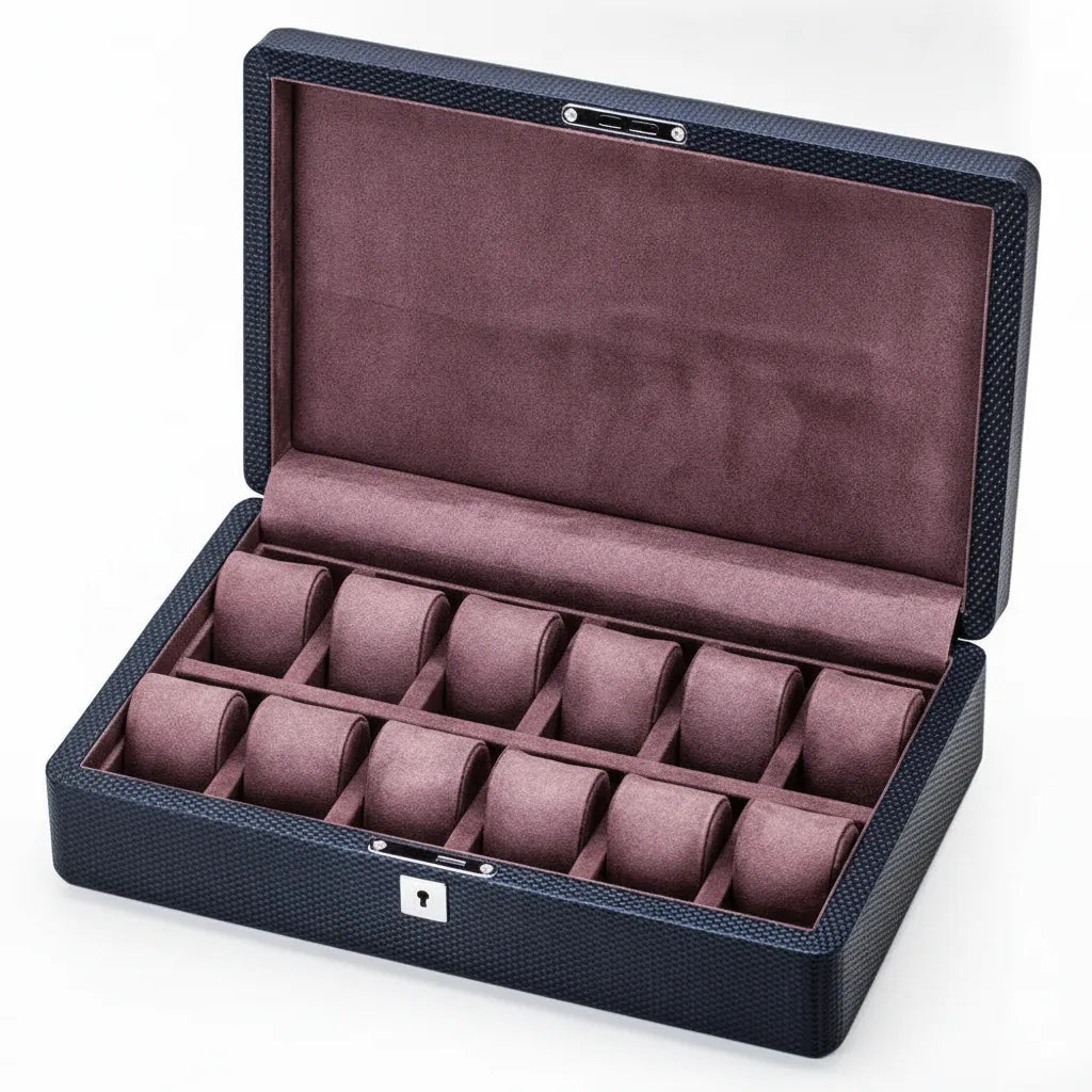 Coffret Montre Suzie Queen Fibre Carbone 12 Emplacements