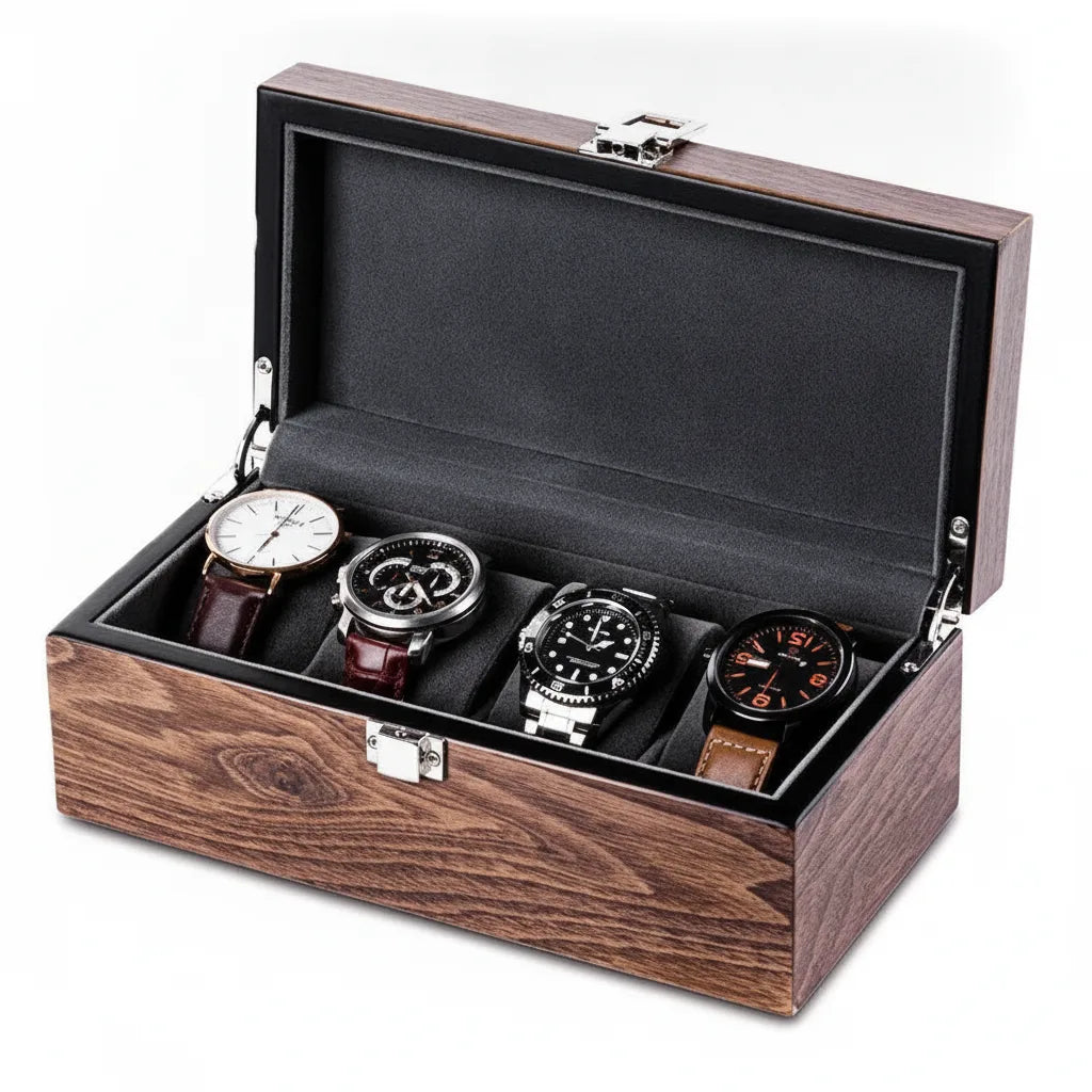 Boîte à Montre en Chêne pour 4 Garde-Temps