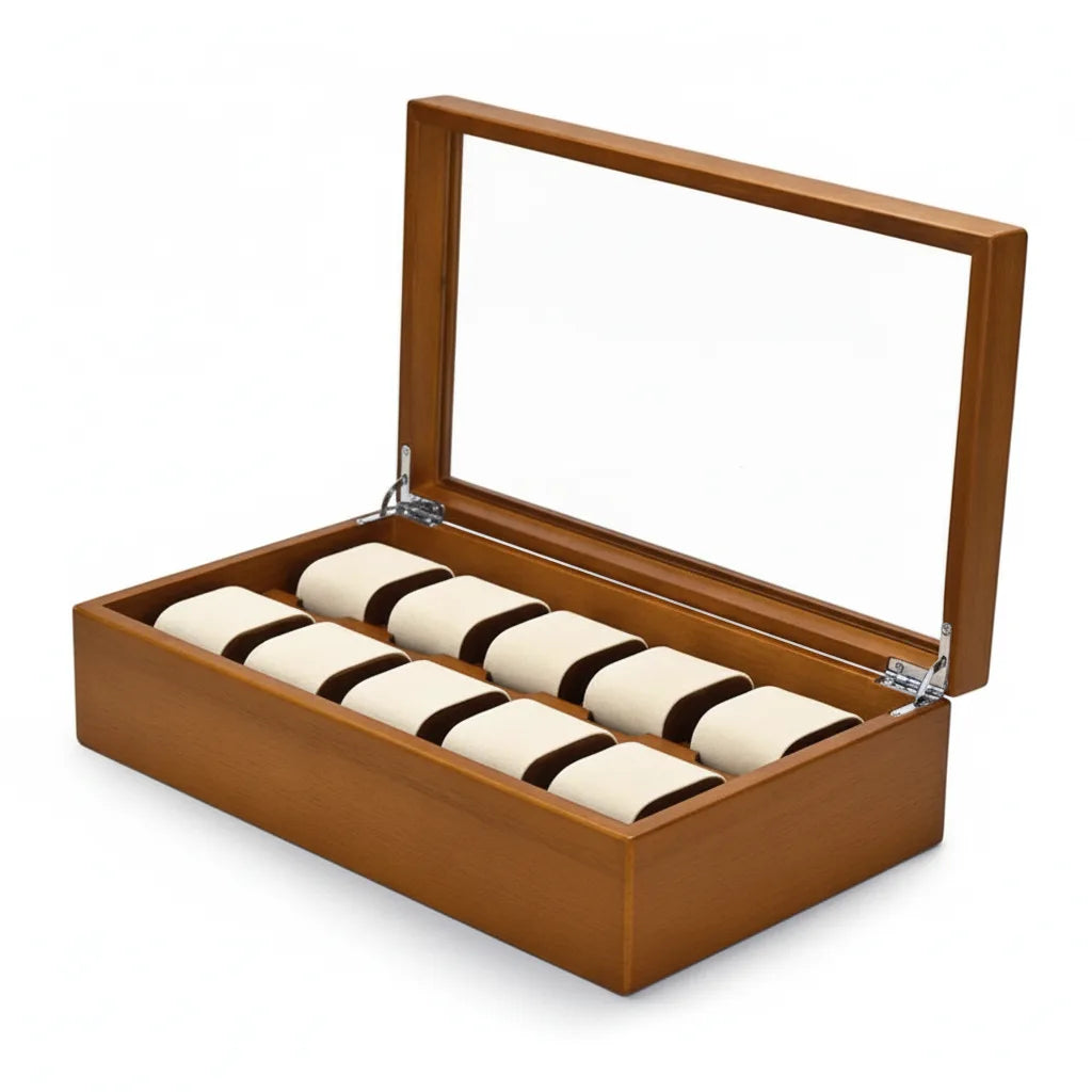 Boîte à Montres Rustique en Bois pour 10 Garde-Temps