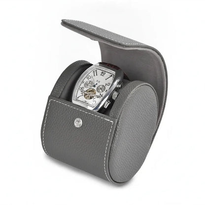 Ã‰tui Montre Cuir VÃ©gan Gris - Protection Ã‰lÃ©gante