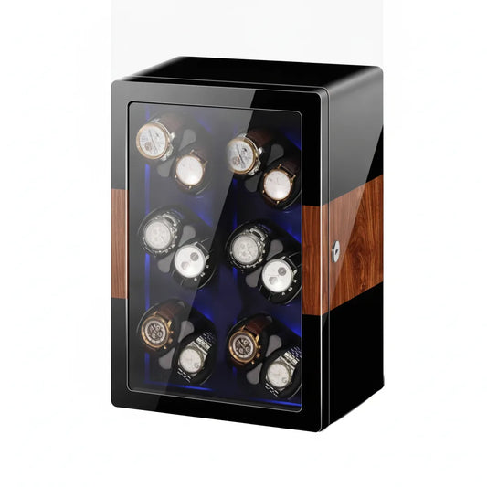 Remontoir LuxeLift Hybride 12 Montres Bois & Cuir