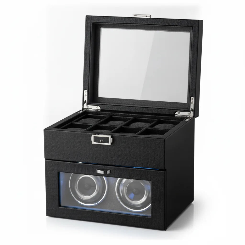 Coffret Remontoir Le Tanneur 2 Montres Noir & Turquoise