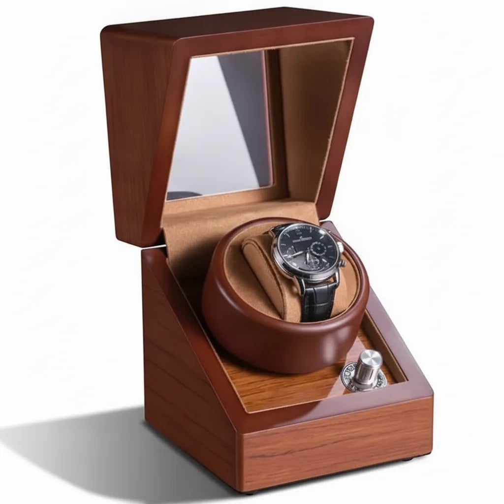 Remontoir Montre Bois de Chêne Rustique