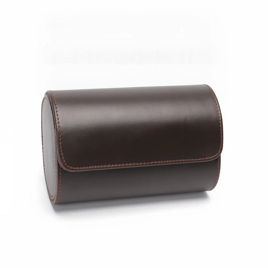 Ã‰tui Montre Cuir Marron FoncÃ© - 2 Compartiments