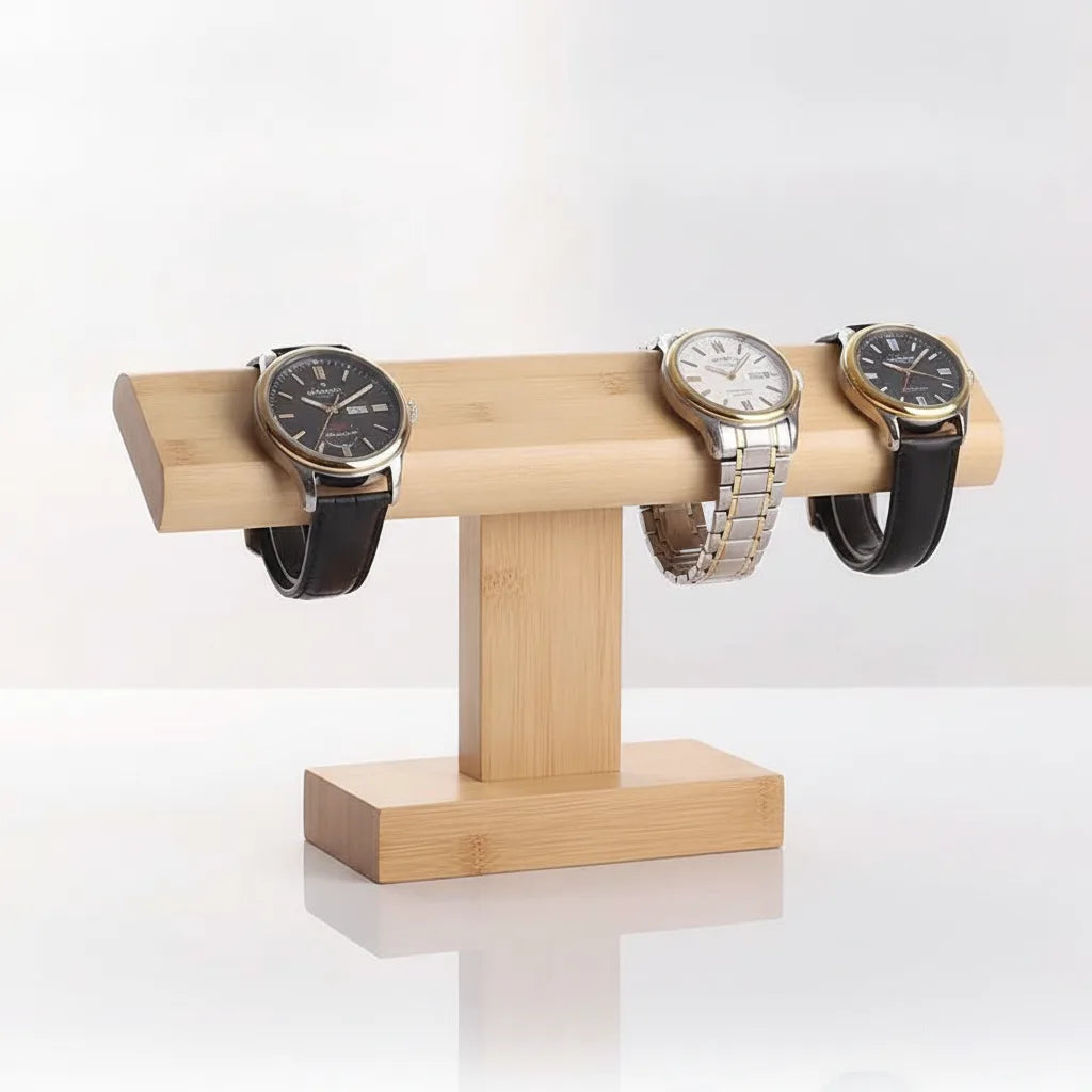 Porte Montre Haut en Bambou pour 4 Montres