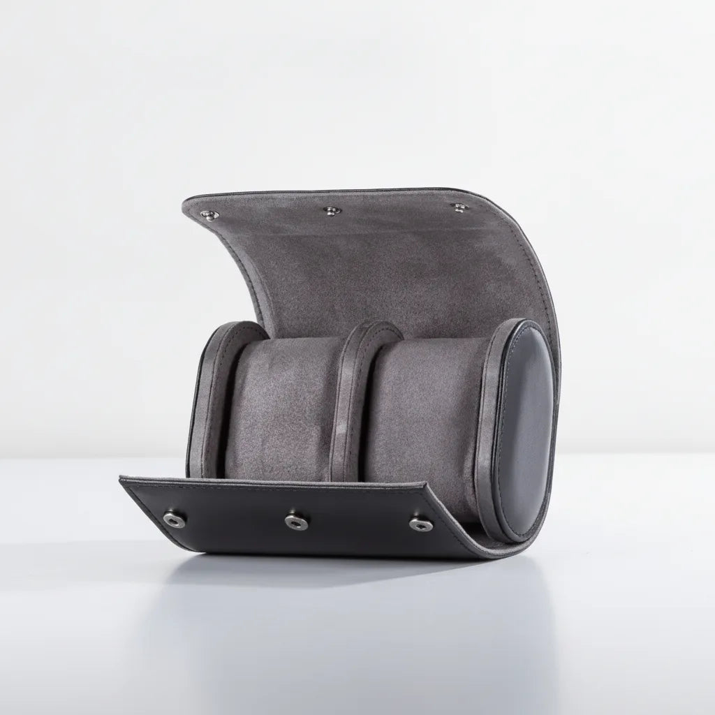 Ã‰tui Ã  Montre "Gris Payne" - Cuir VÃ©gan Luxe
