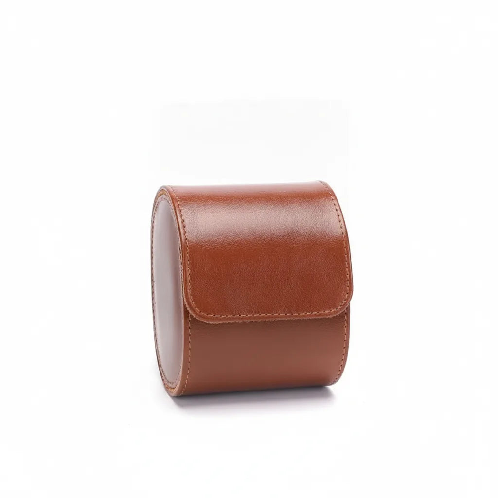 Ã‰tui Montre Cuir Marron Clair - Protection Luxe