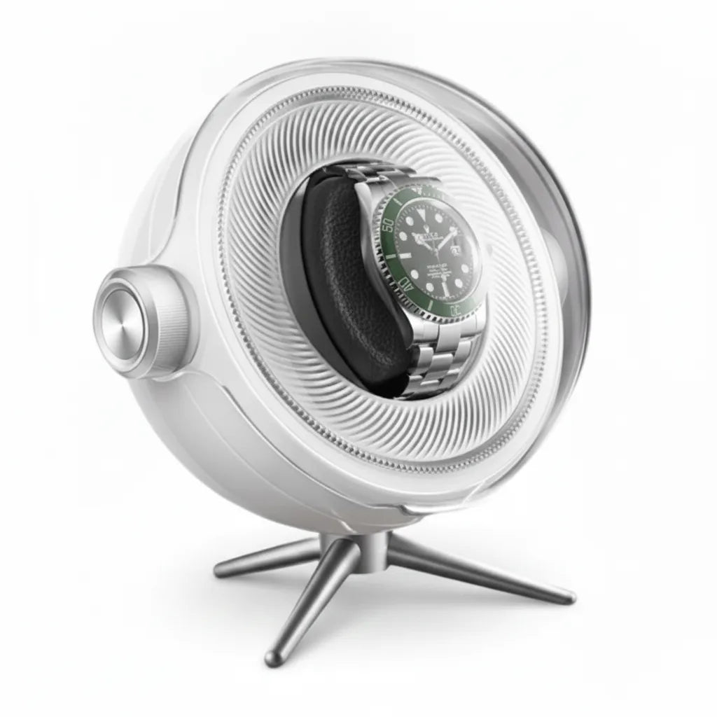 Remontoir Tripode Solo Blanc : Ã‰lÃ©gance & Protection pour Montre Automatique