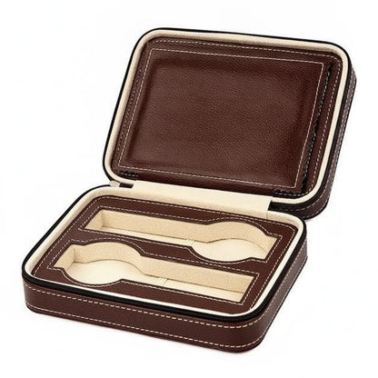Ã‰tui Voyage Cuir VÃ©gan Vintage pour 2 Montres