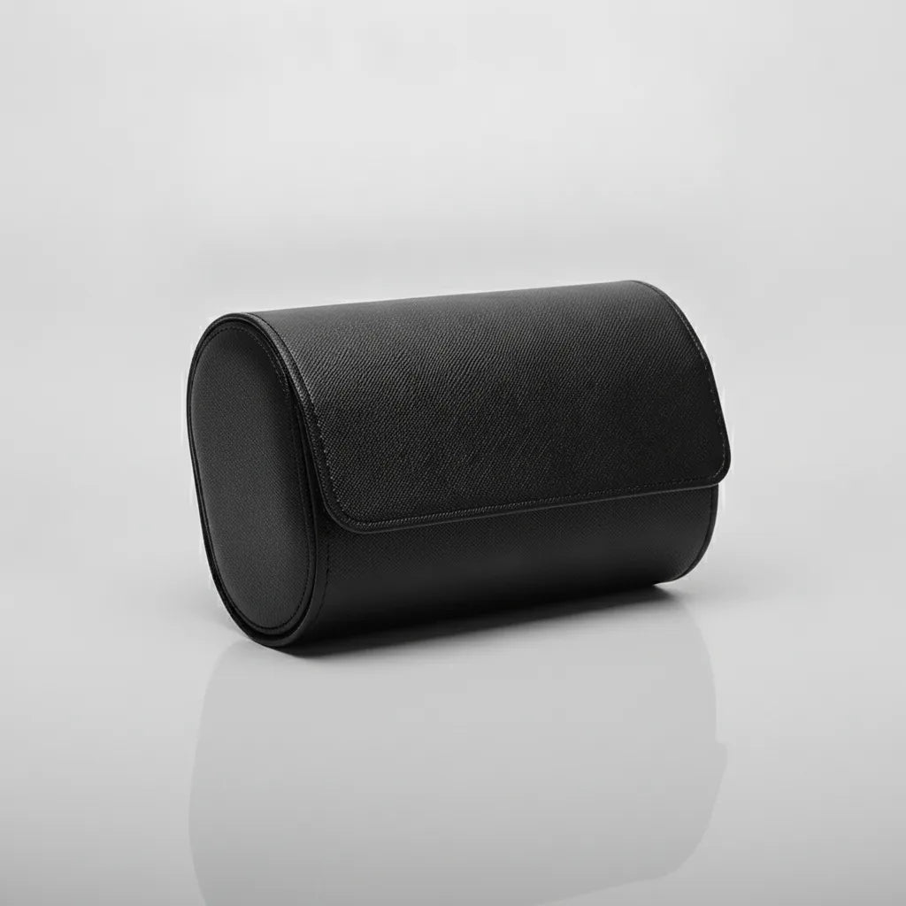 Ã‰tui Montre Noir Duo en Cuir VÃ©gan