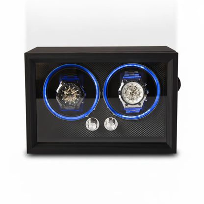 Remontoir Cube Corbeau Double : 2 Montres Bois Premium