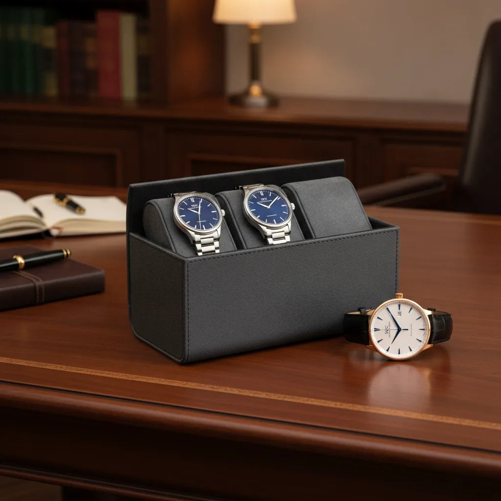 Porte Montre Cuir Luxe 4 Emplacements