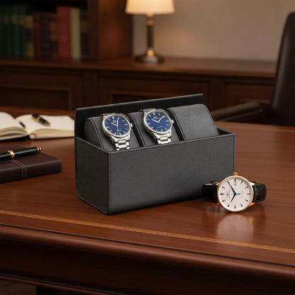 Porte Montre Cuir Luxe 4 Emplacements