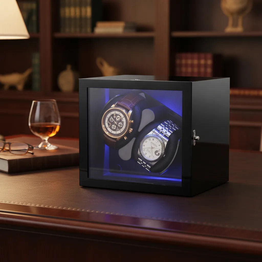 Remontoir LuxeLift Piano 2 Montres Bois Laqué Noir