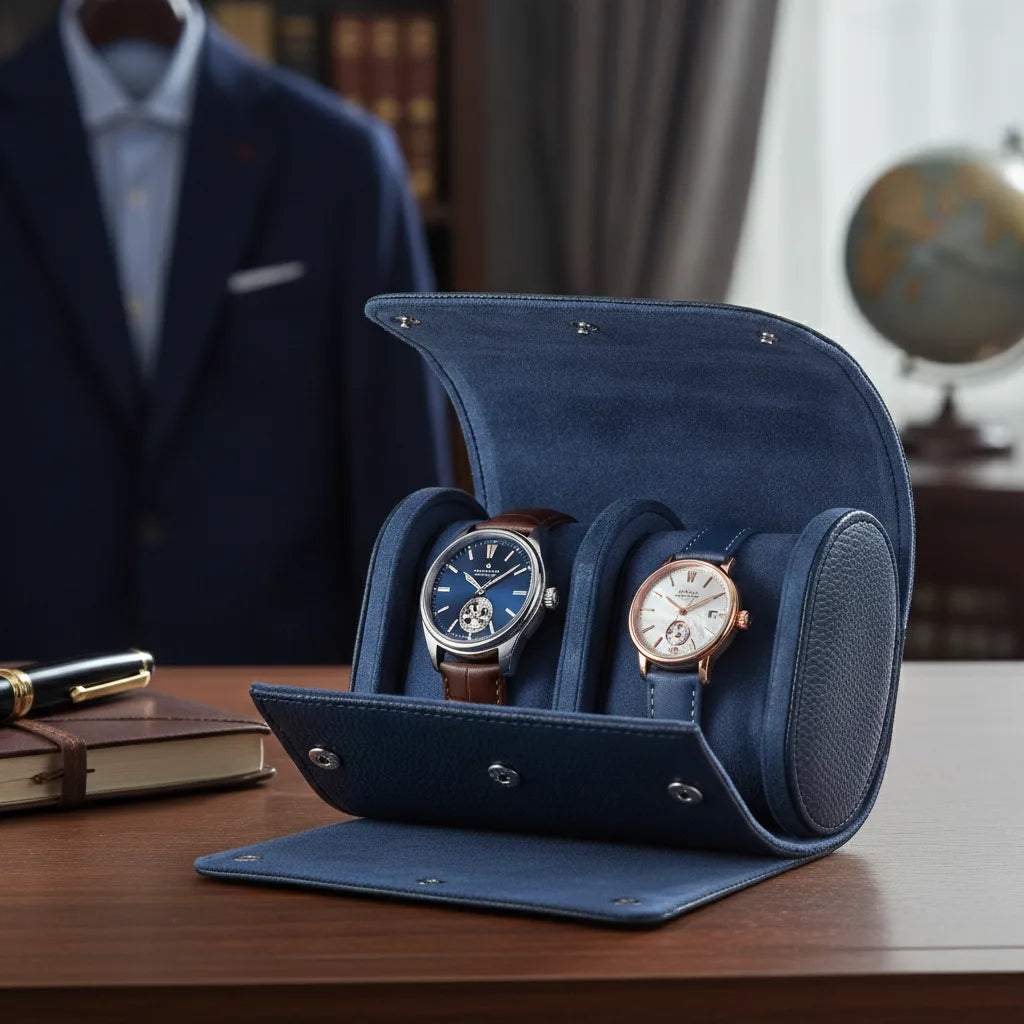 Ã‰tui Montre Duo Bleu Klein : Cuir VÃ©gan & Protection