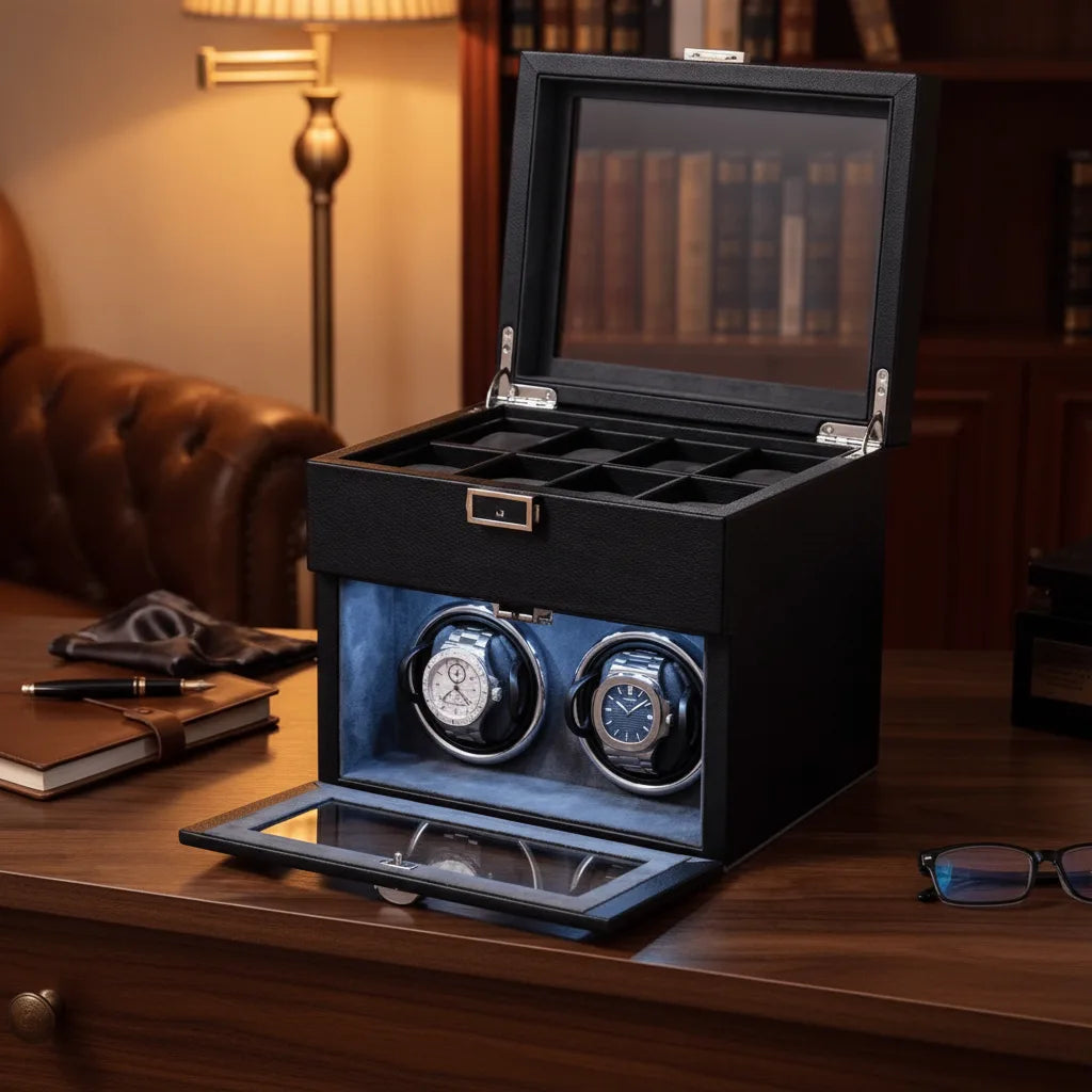 Coffret Remontoir Le Tanneur 2 Montres Noir & Turquoise