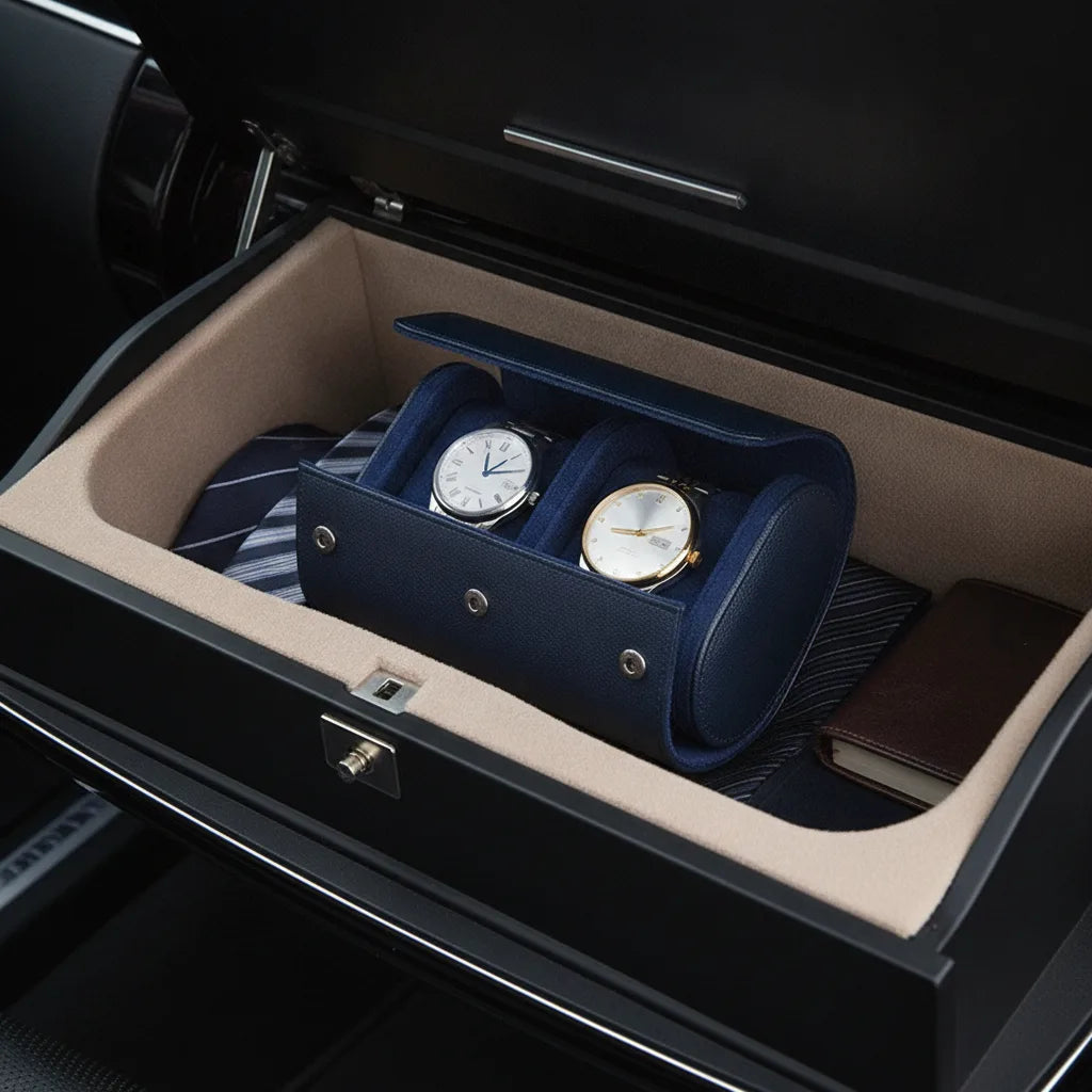 Ã‰tui Ã  Montre Duo Bleu Klein - Cuir VÃ©gan
