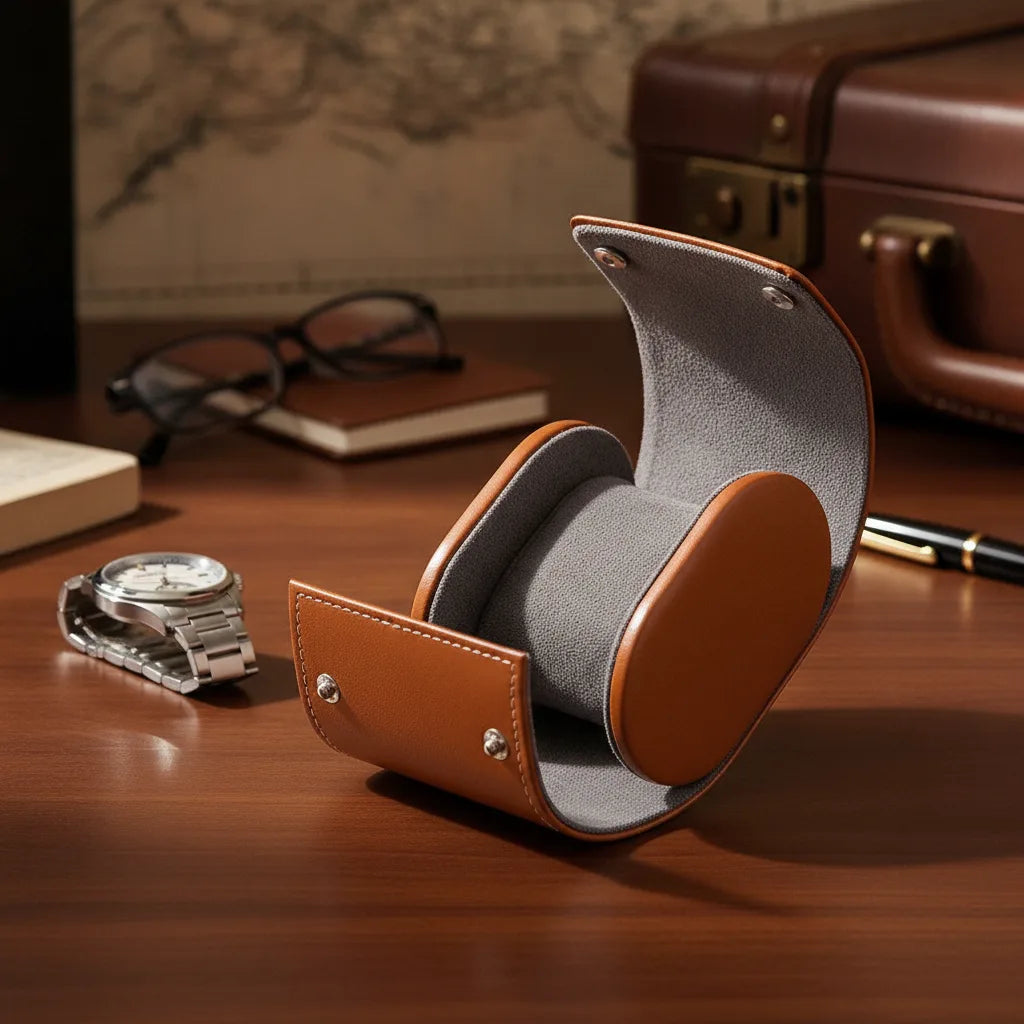 Ã‰tui Montre Solo Marron - Cuir VÃ©gan & Protection Optimale