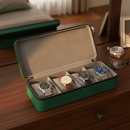 BoÃ®te Ã  Montre Classique Cuir VÃ©gan Vert Ã‰meraude