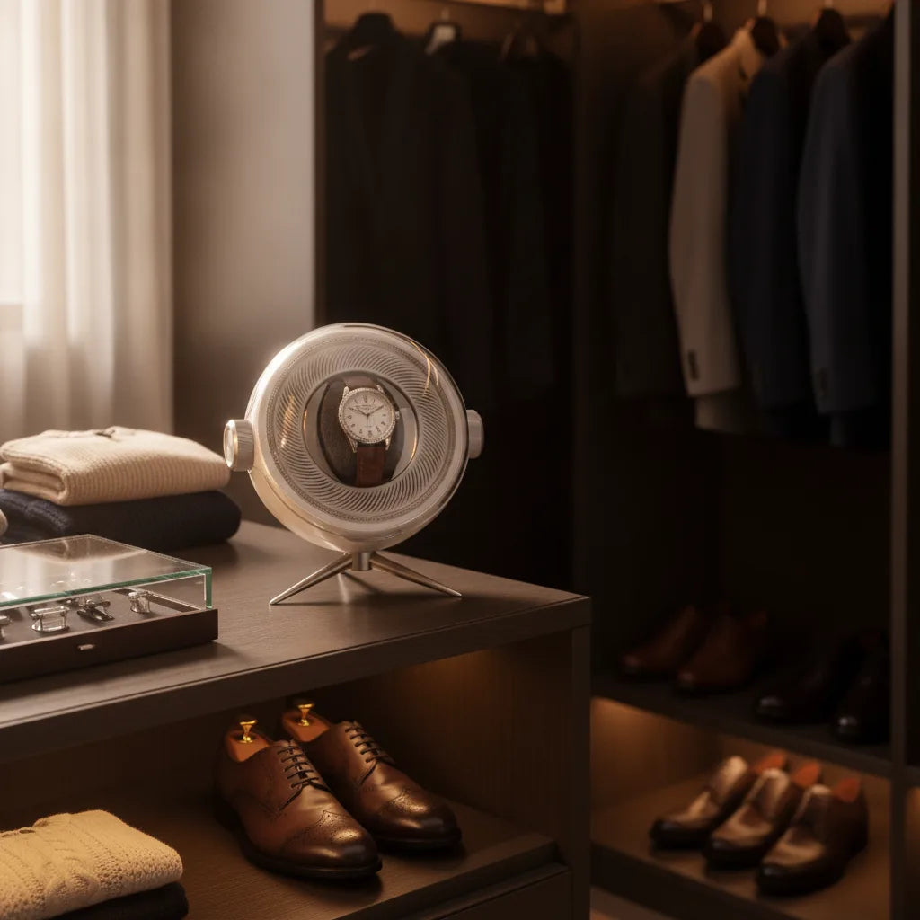 Remontoir Tripode Solo Blanc : Ã‰lÃ©gance & Protection pour Montre Automatique