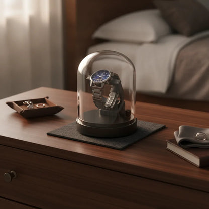 Remontoir Montre Automatique Cloche de Lune en Verre