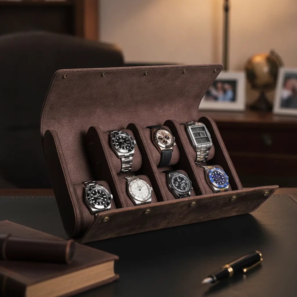 Ã‰tui Montre Vintage Cuir Otto - 8 Montres