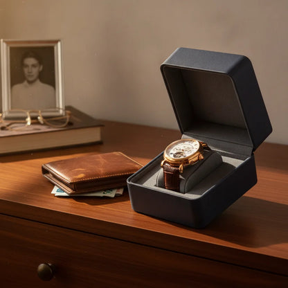 BoÃ®te Ã  Montre Cuir Bleu Ã‰lÃ©gante