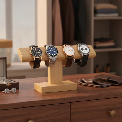 Porte Montre Haut en Bambou pour 4 Montres