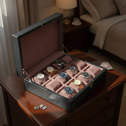 Coffret Montre Suzie Queen Fibre Carbone 12 Emplacements