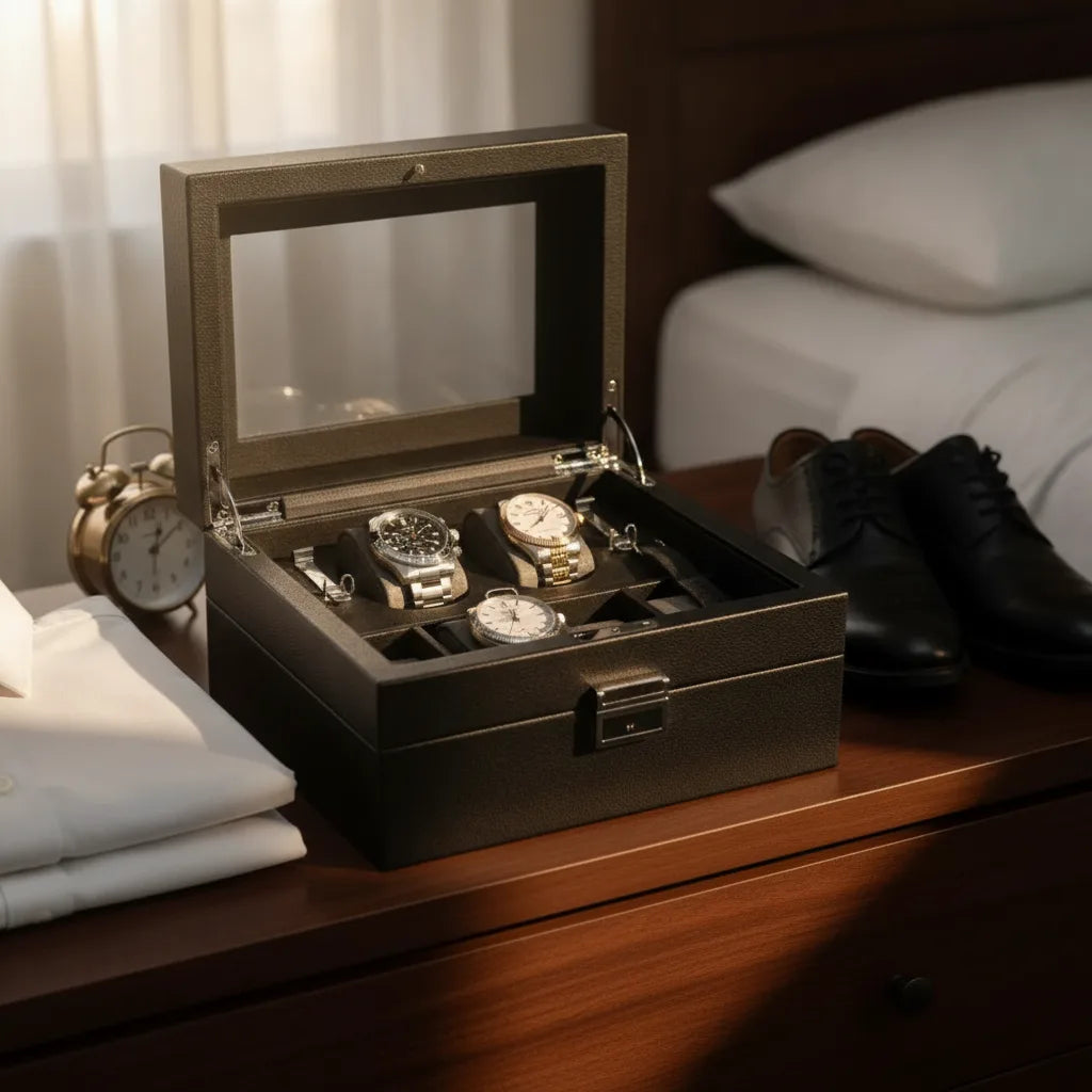 Coffret Remontoir Le Tanneur 2 Montres Noir & Turquoise