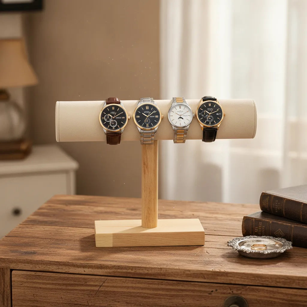 Porte-Montre Bambou Crème Haut (4 Montres)
