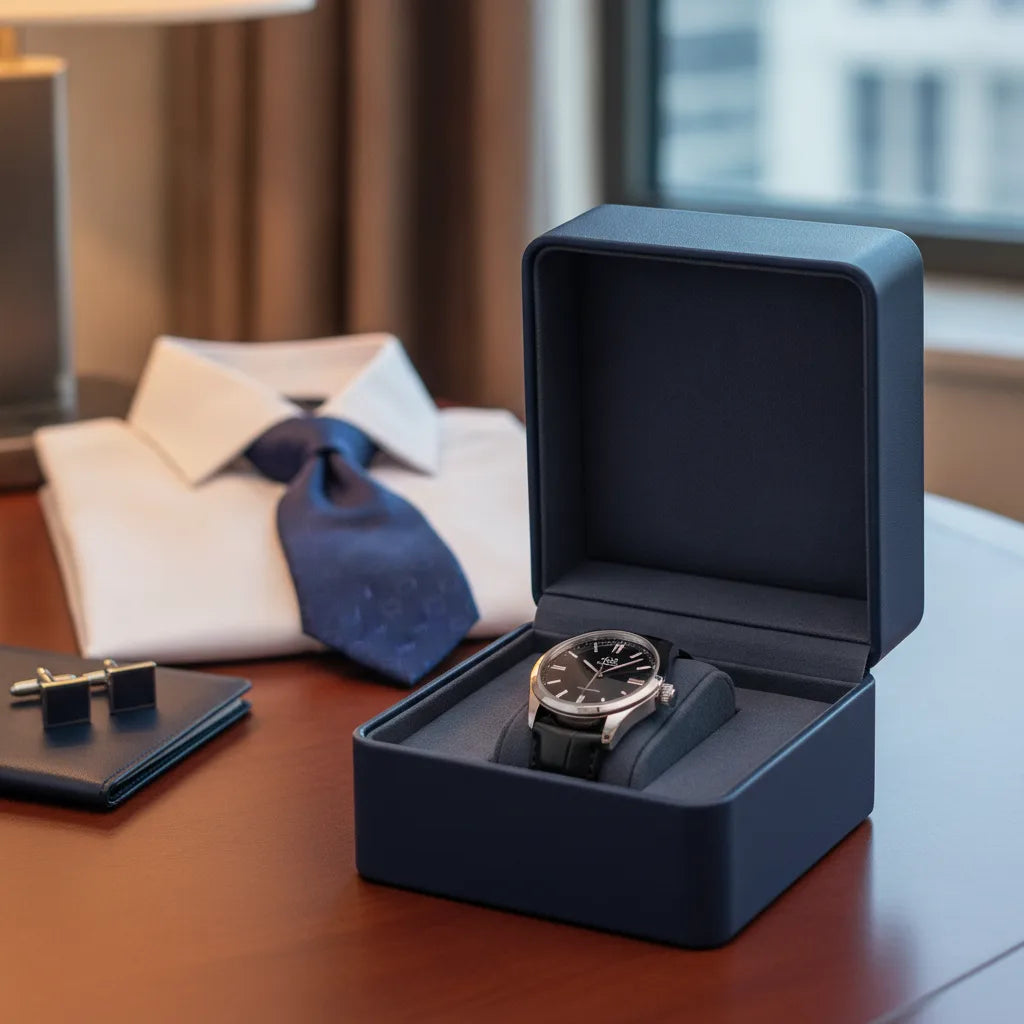 BoÃ®te Ã  Montre Cuir Bleu Ã‰lÃ©gante