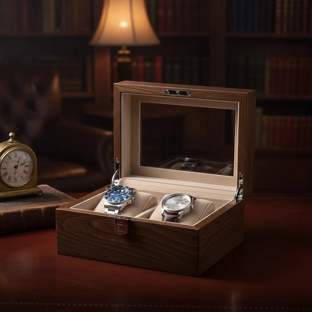 Boîte à Montre en Chêne pour 4 Garde-Temps