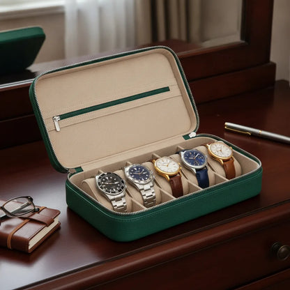 BoÃ®te Ã  Montre Classique Cuir VÃ©gan Vert Ã‰meraude