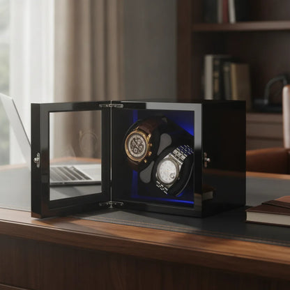 Remontoir LuxeLift Piano 2 Montres Bois Laqué Noir
